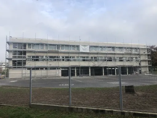 Isolation thermique extérieure de l'école maternelle Jean Moulin à Soissons, Compiègne, LCDT La Coopérative des Travaux