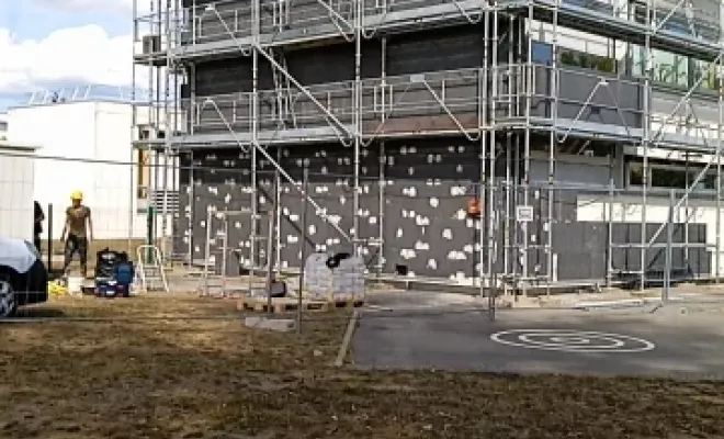 Isolation thermique extérieure de l'école maternelle Jean Moulin à Soissons, Compiègne, LCDT La Coopérative des Travaux