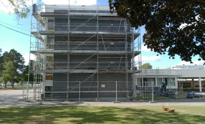 Isolation thermique extérieure de l'école maternelle Jean Moulin à Soissons, Compiègne, LCDT La Coopérative des Travaux